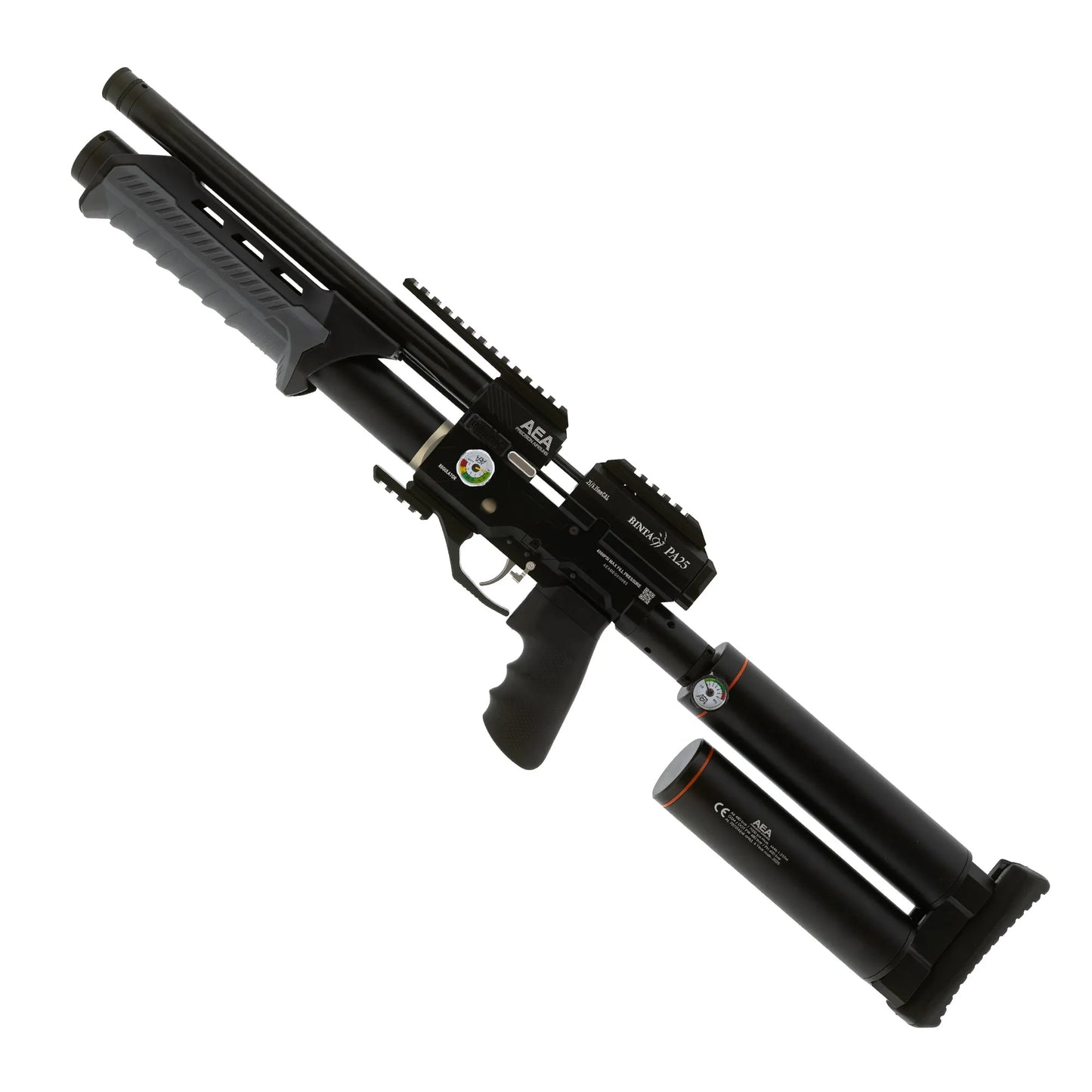 BinTac / AEA Rear Tank Kit 7000 PSI (480) attached on PCP AIr Rifle left view