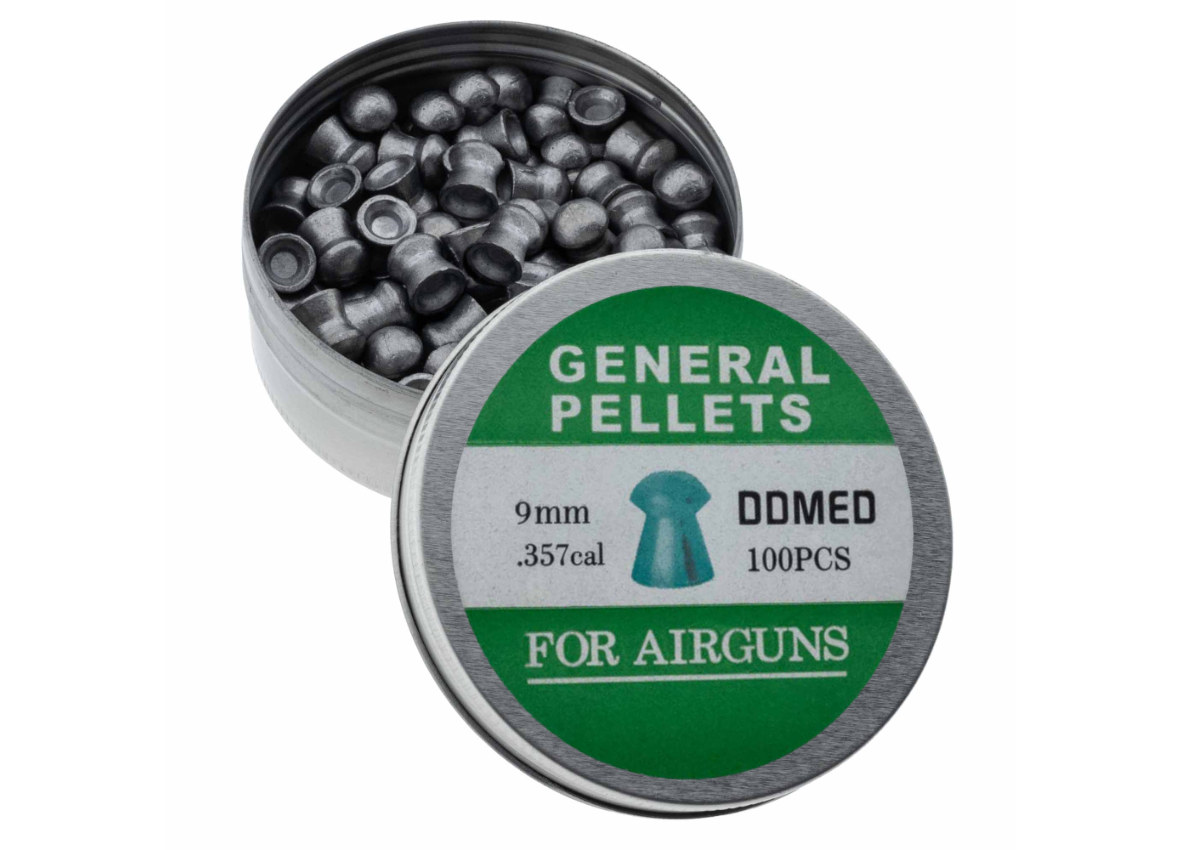 BinTac domed Pellets for airguns_.357-9mm-79gram can with 100 pcs.