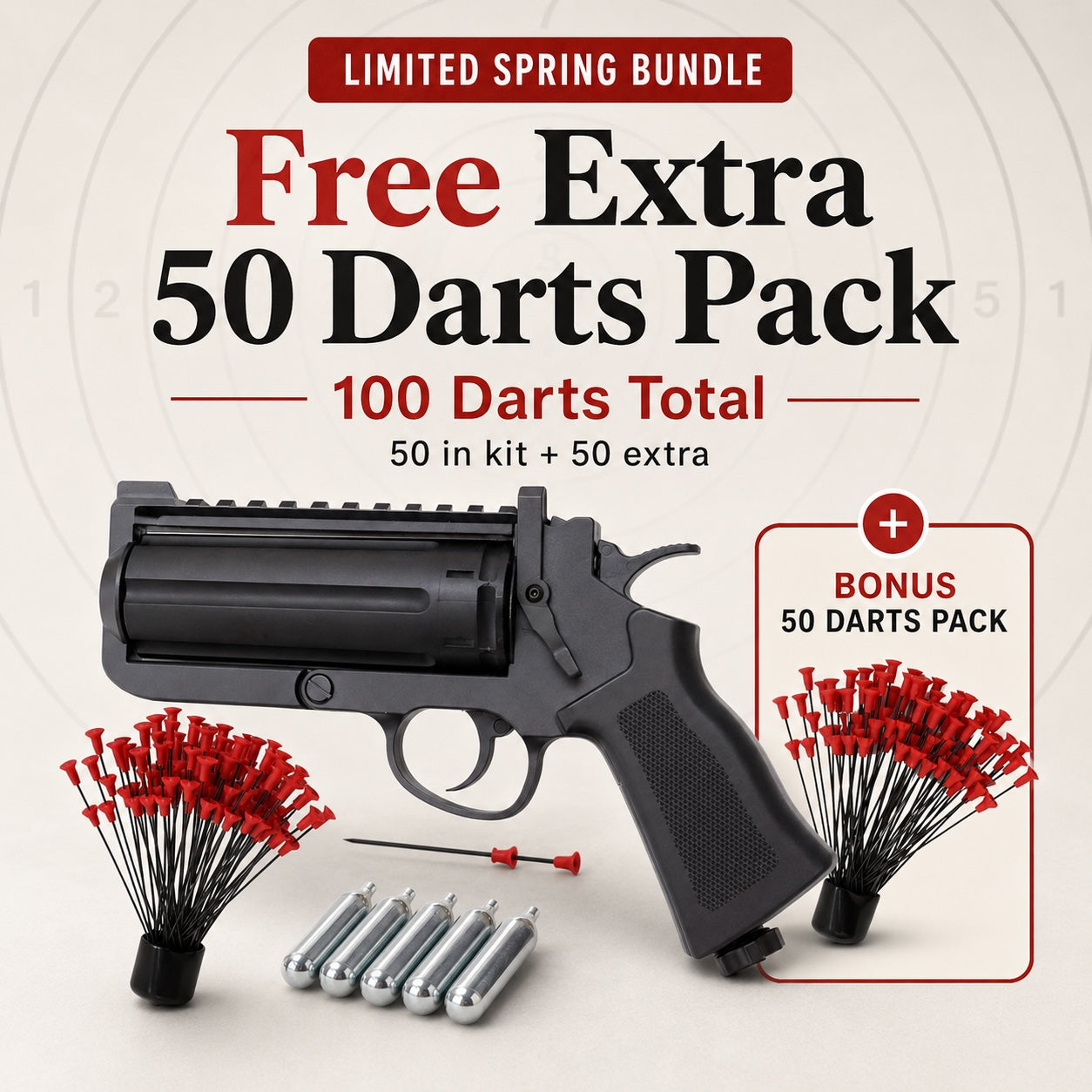 SixNeedler Deluxe Kit Limited Spring Bundle with free extra 50 Darts Pack and 100 darts total
