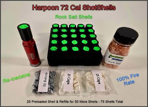 Large 25/75 ShotShells Container & Refill Kit – +50 Shells for AEA Harpoon .72 cal PCP Airgun