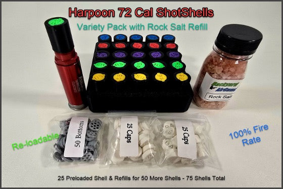Large 25/75 ShotShells Container & Refill Kit – +50 Shells for AEA Harpoon .72 cal PCP Airgun