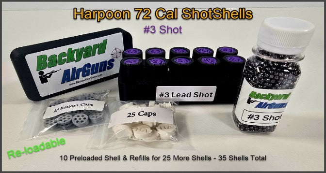 Medium 10/35 ShotShells Container & Refill Kit for AEA Harpoon . 72 cal (25‑Shell Capacity)