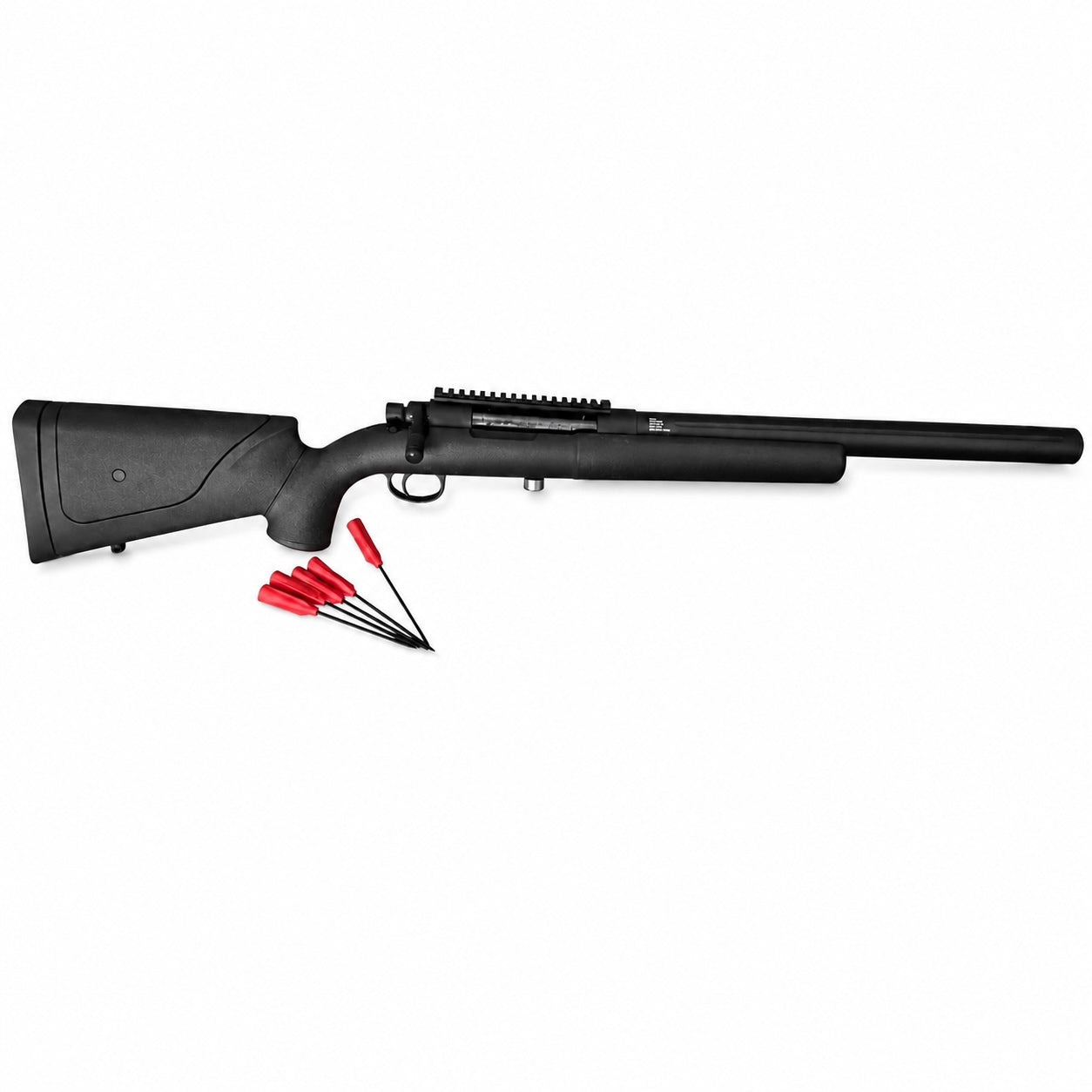 STP-X CO2 Powered Steel Striker Needle Rifle is a powerful single-shot CO2 rifle in .625 caliber with red darts