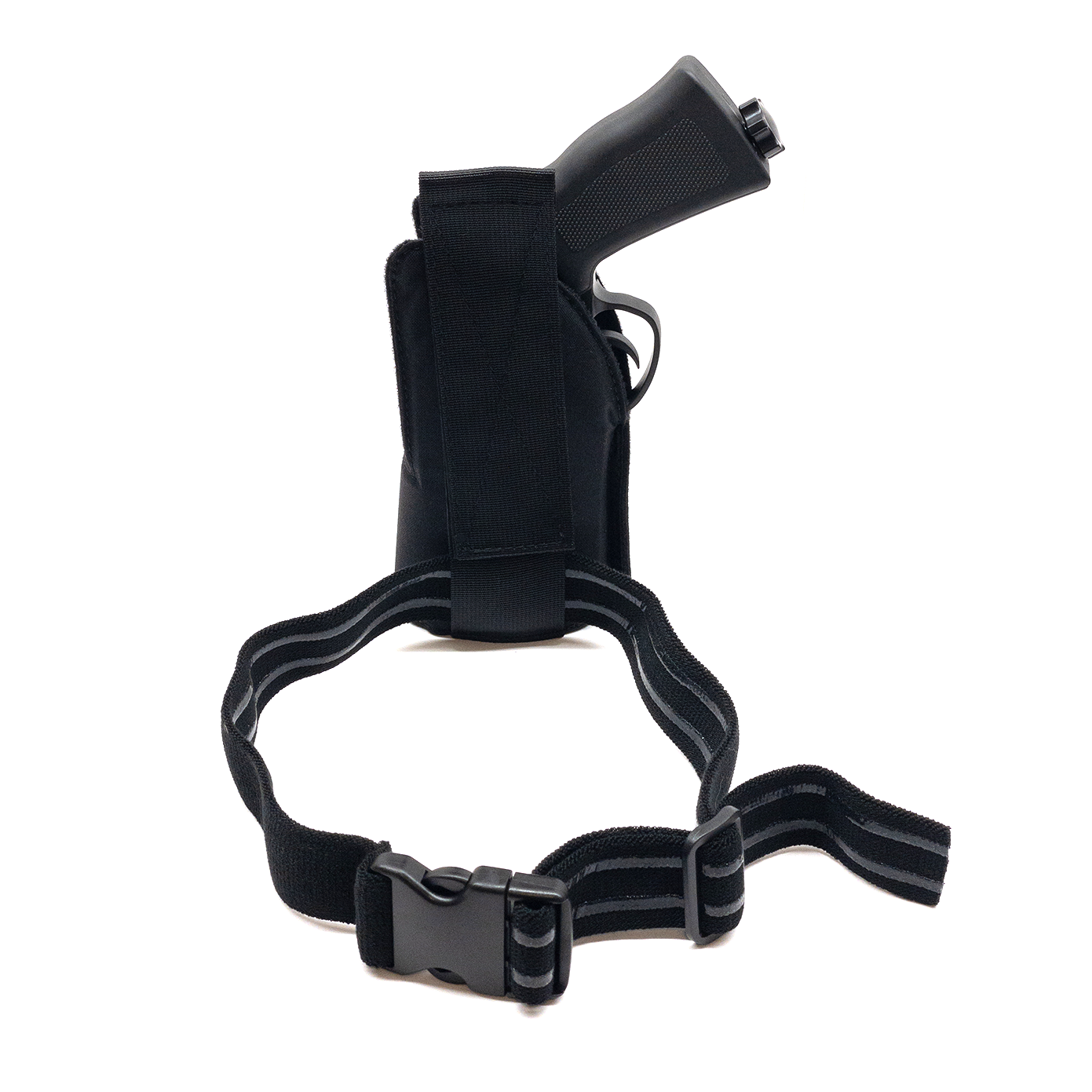GoGun SixNeedler Drop Leg Holster with sixneedler in the Holster. included with a leg strap