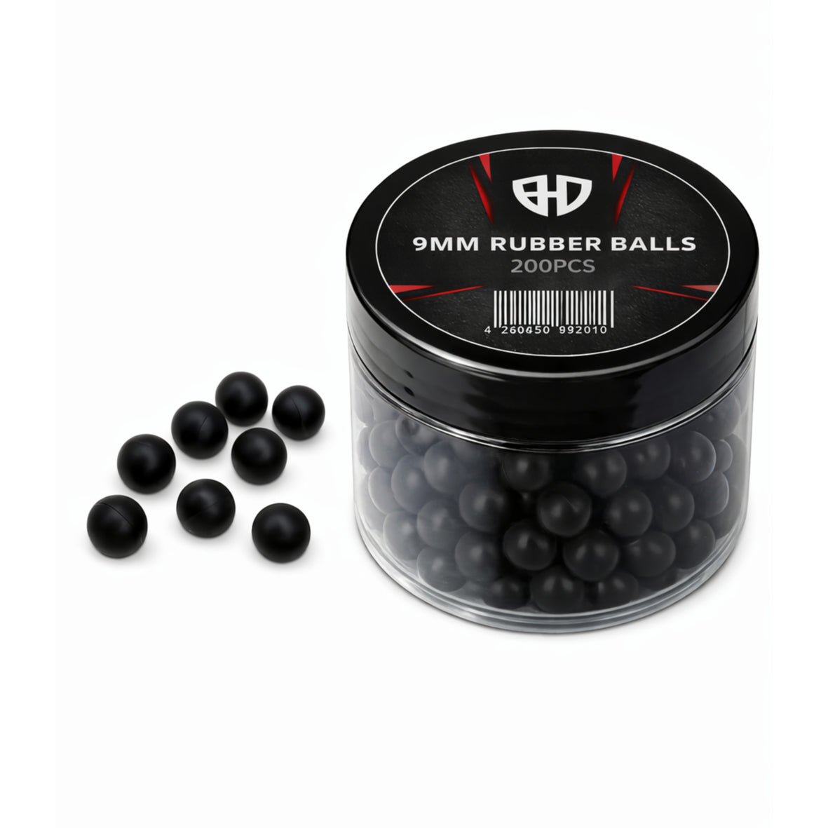 9mm Rubber Balls in a round box 200 pieces in the box.