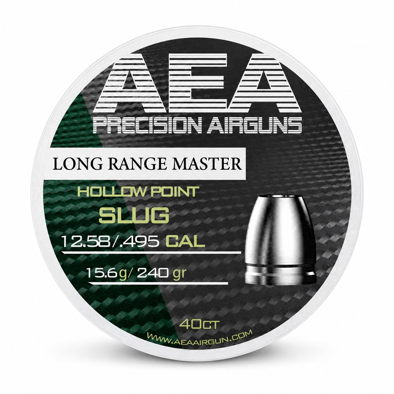 Slugs Long Range Master Hollow Point  .495 AEA in a tin can 40 pcs