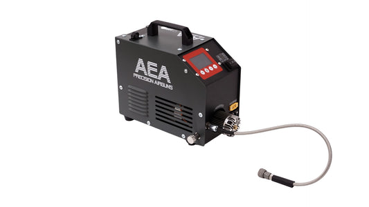 AEA 480 BAR PCP Air Compressor | High-Pressure, Oil-Free, black view from the side
