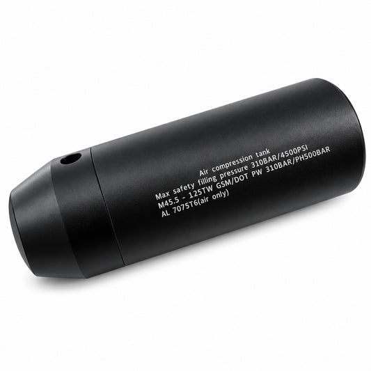 BinTac T9 Front Tank 125cc HPA air bottle for the BinTac T9 PCP air rifle.