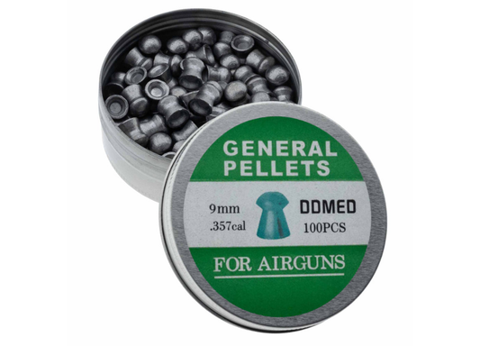 BinTac domed Pellets for airguns_.357-9mm-79gram can with 100 pcs.