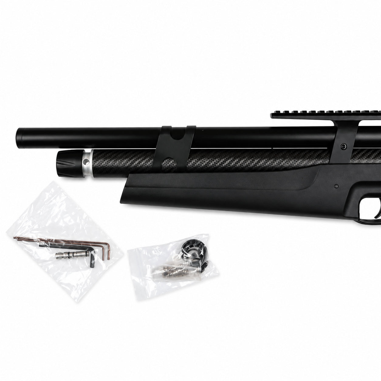 Huben K1 16 Joule Semi-Automatic PCP Bullpup – Synthetic Stock with accessories and tools