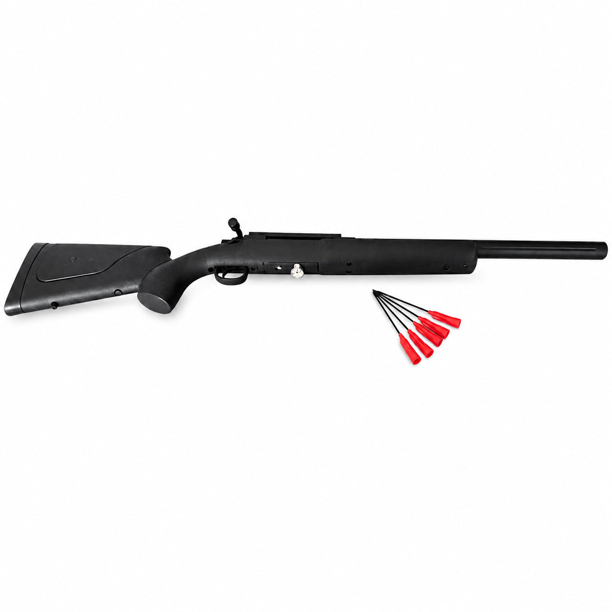 STP-X CO2 Powered Steel Striker Needle Rifle is a powerful single-shot CO2 rifle in .625 caliber with red darts