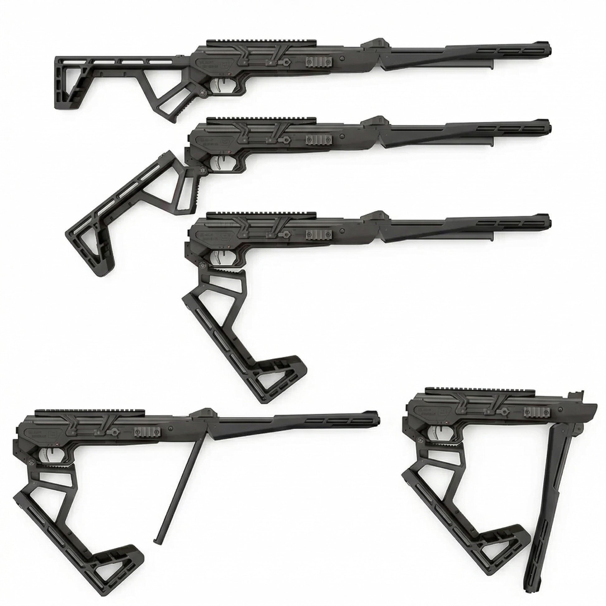 Black Bunker BM8 Foldable Survival Air Rifle - 5.5mm (.22) folding view