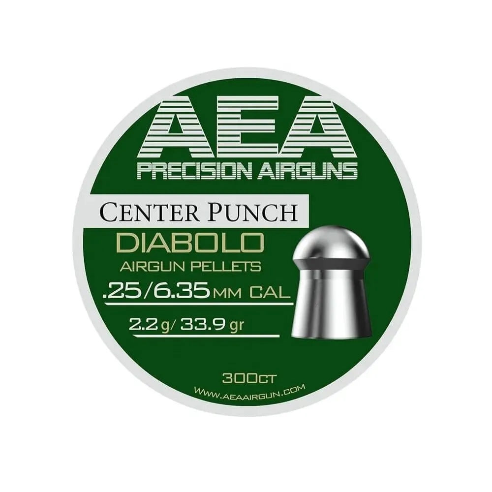 AEA Center Punch Diabolo Airgun Pellets .25 cal. 300 pcs in a box