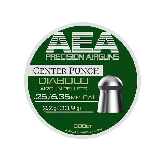 AEA Center Punch Diabolo Airgun Pellets .25 cal. 300 pcs in a box